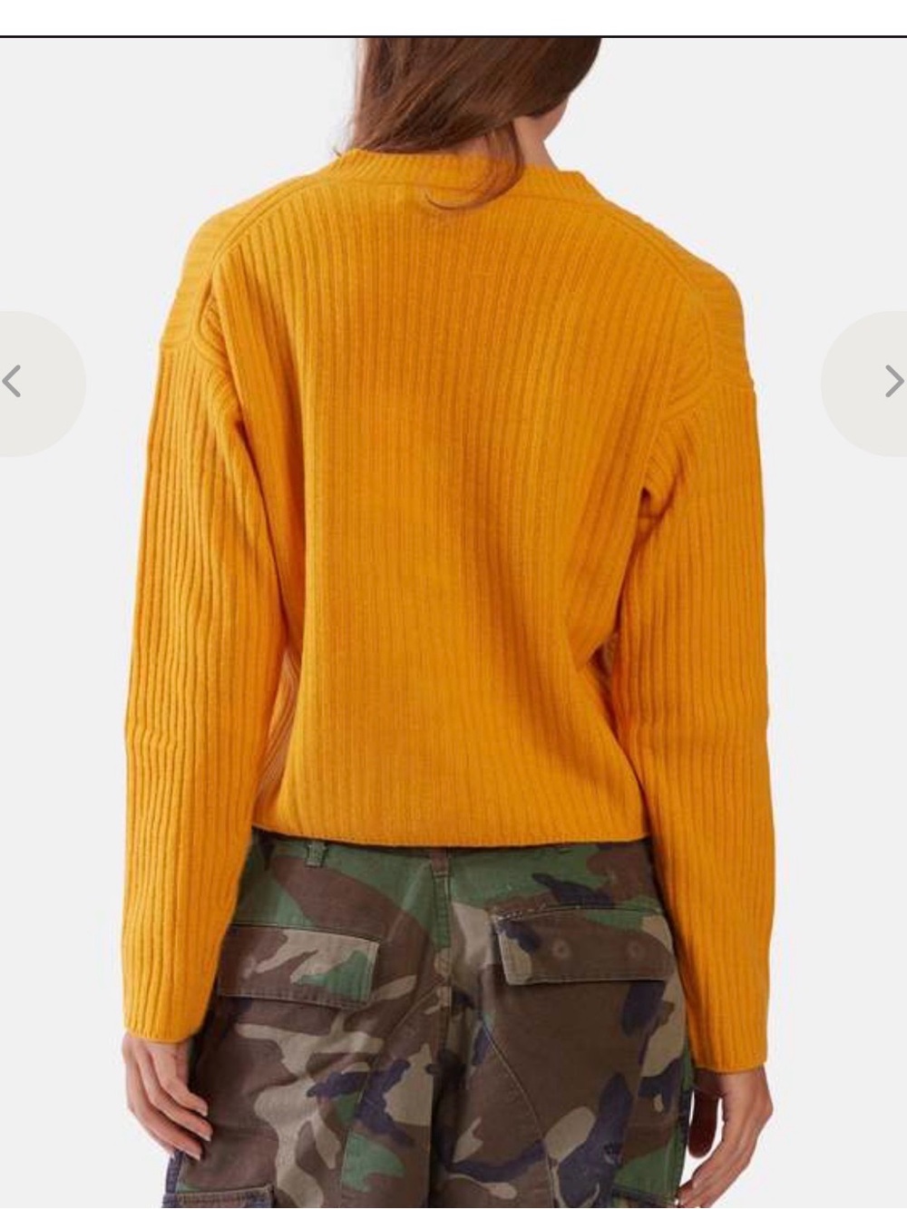 Beatrice Ribbed Cardigan 
Cropped V-Neck Button Ribbed Sweater - Picture 2 of 3